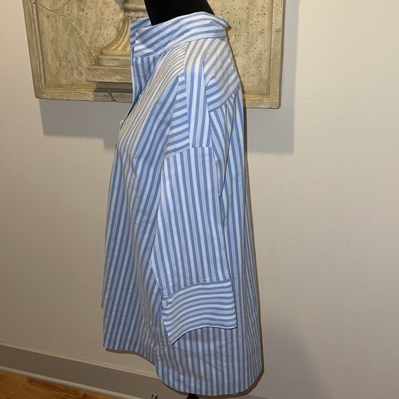 J. Jill blue white stripes tunic style top blouse Sz M - Picture 3 of 6
